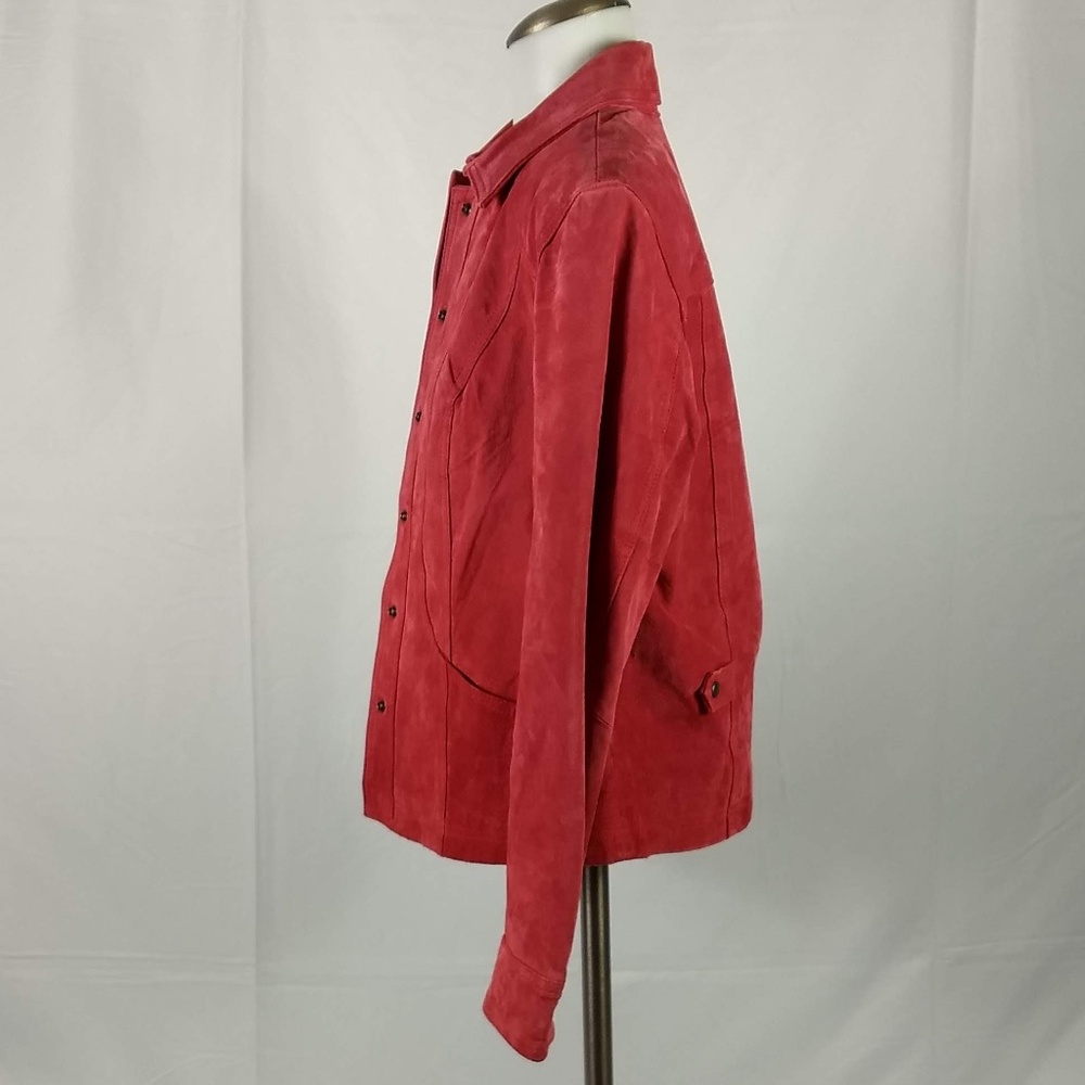 Coldwater Creek PM Pink 100% Leather Jacket Coat - Picture 5 of 7